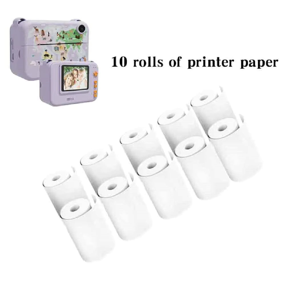 10 Rolls of 57x25mm White Thermal Paper for Kids Camera Instant Printing