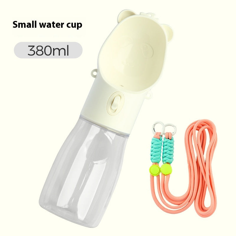 2 In 1 Portable Dog Water Bottle with Food Container - 380ML Purple