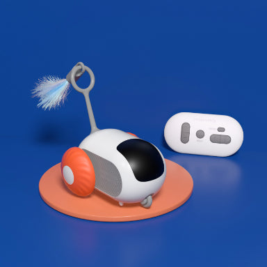 Remote Control Interactive Cat Car Toy USB Charging - Orange Sports Car