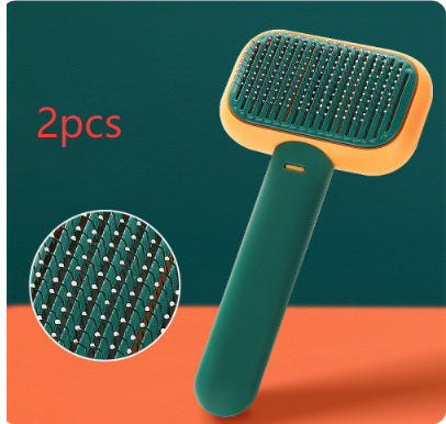 Pet Cat Dog Hair Brush Hair Massage Comb Stainless Steel Grey 1PCS