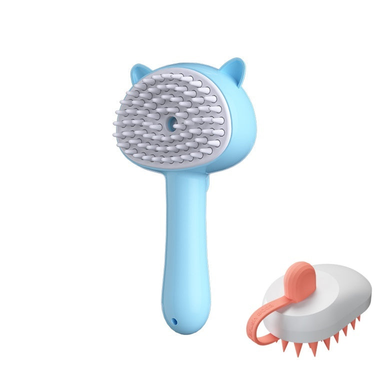 Multifunctional Rechargeable Hair Cleaning Brush with Mist for Cats and Dogs - Yellow