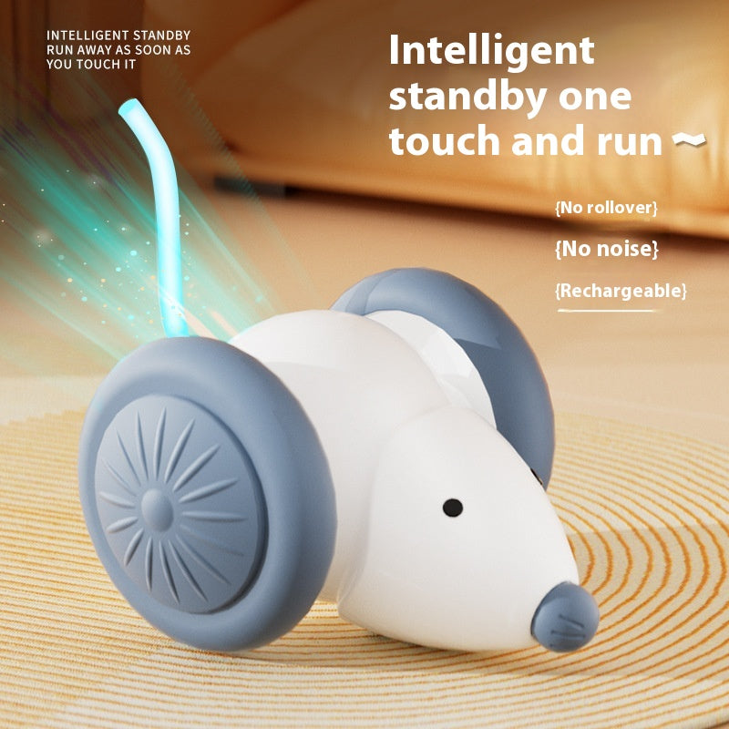 Interactive Electric Cat Toy Mouse with Intelligent Obstacle Avoidance - Green