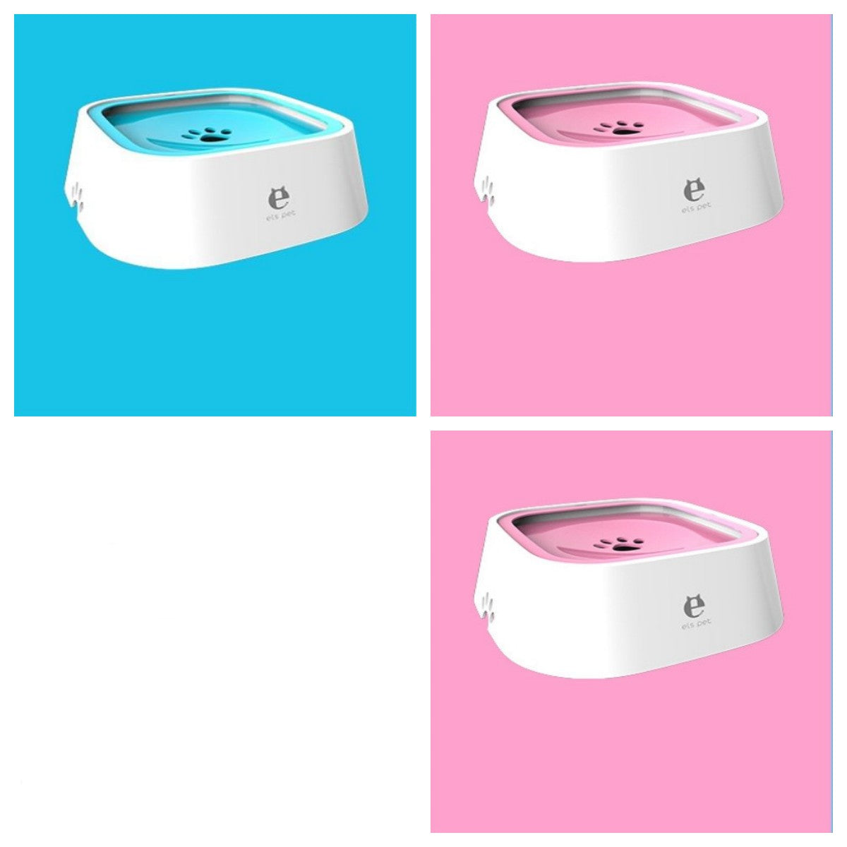 1.5L Pink Cat Dog Floating Water Bowl Slow Feeder Anti-Overflow Pet Fountain