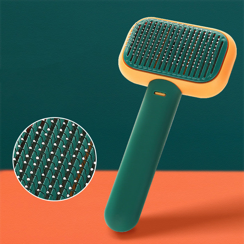Pet Cat Dog Hair Brush Hair Massage Comb Stainless Steel Grey 1PCS