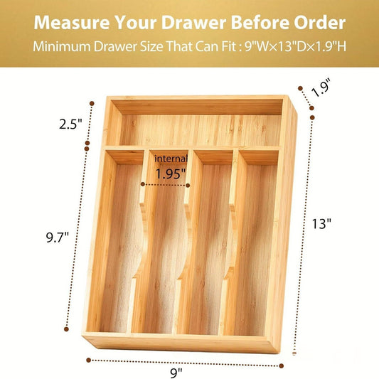 Wooden Minimalist Home Kitchen Drawer Organizer Box